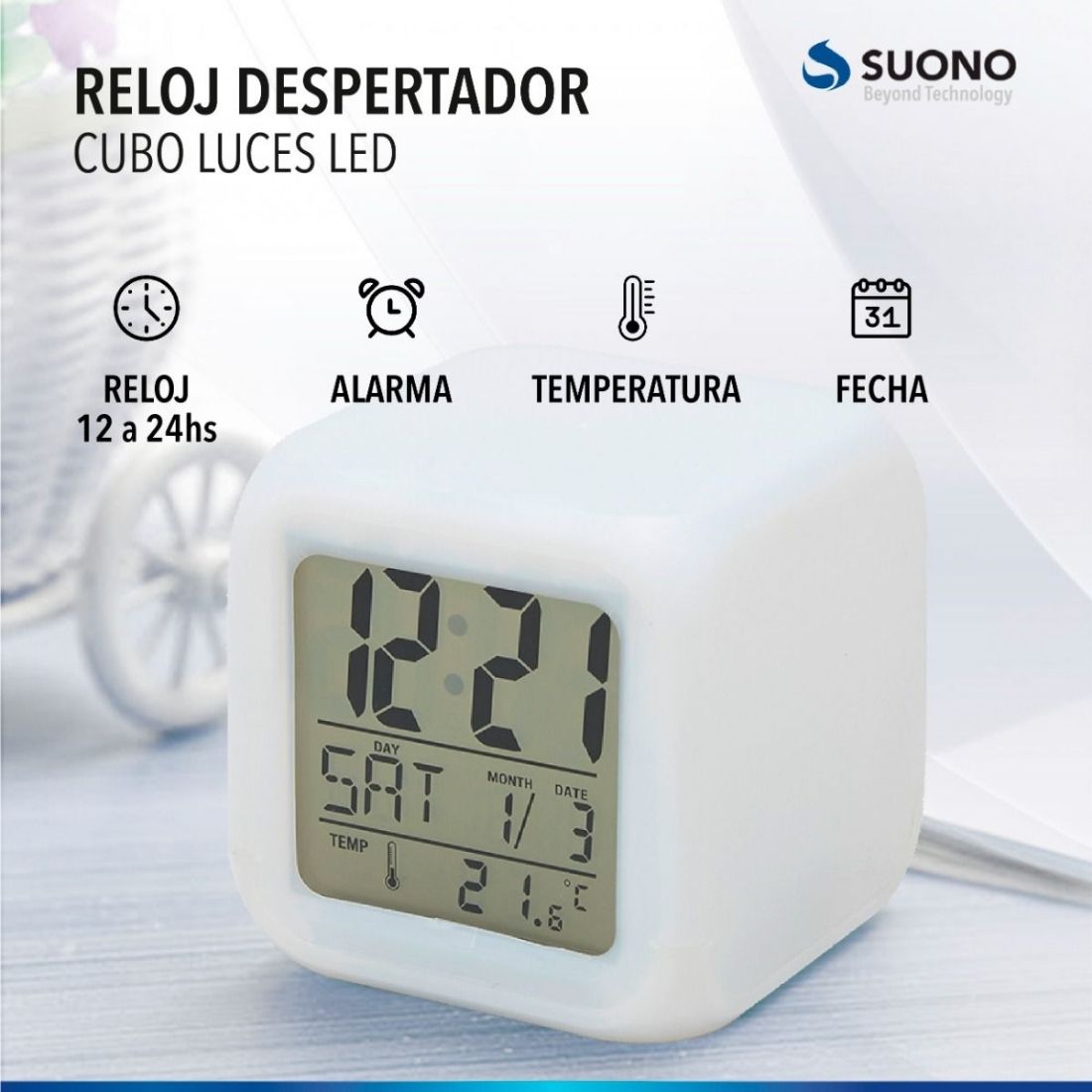 RELOJ CUBO COLORES SUONO HOG0019   
