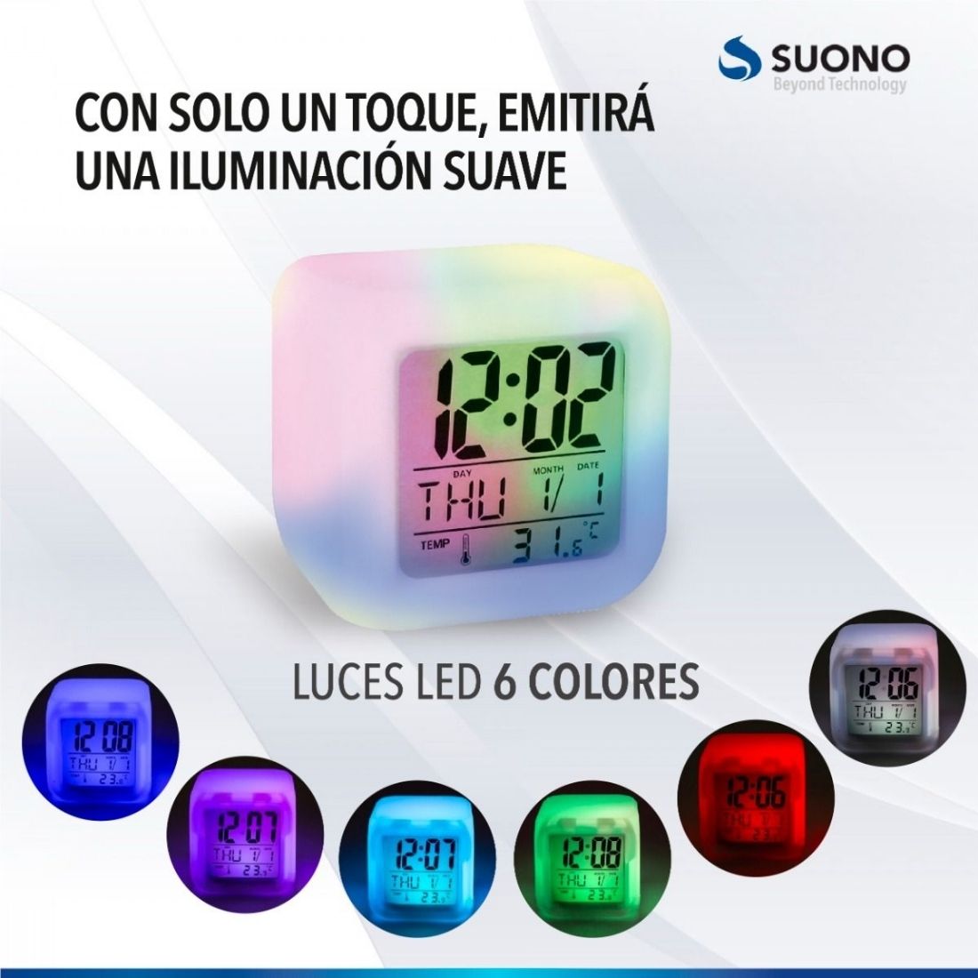 RELOJ CUBO COLORES SUONO HOG0019   