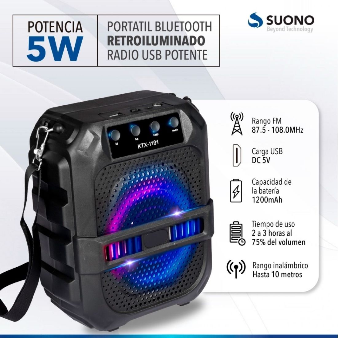 PARLANTE PORTATIL GREAT GTS-1191   