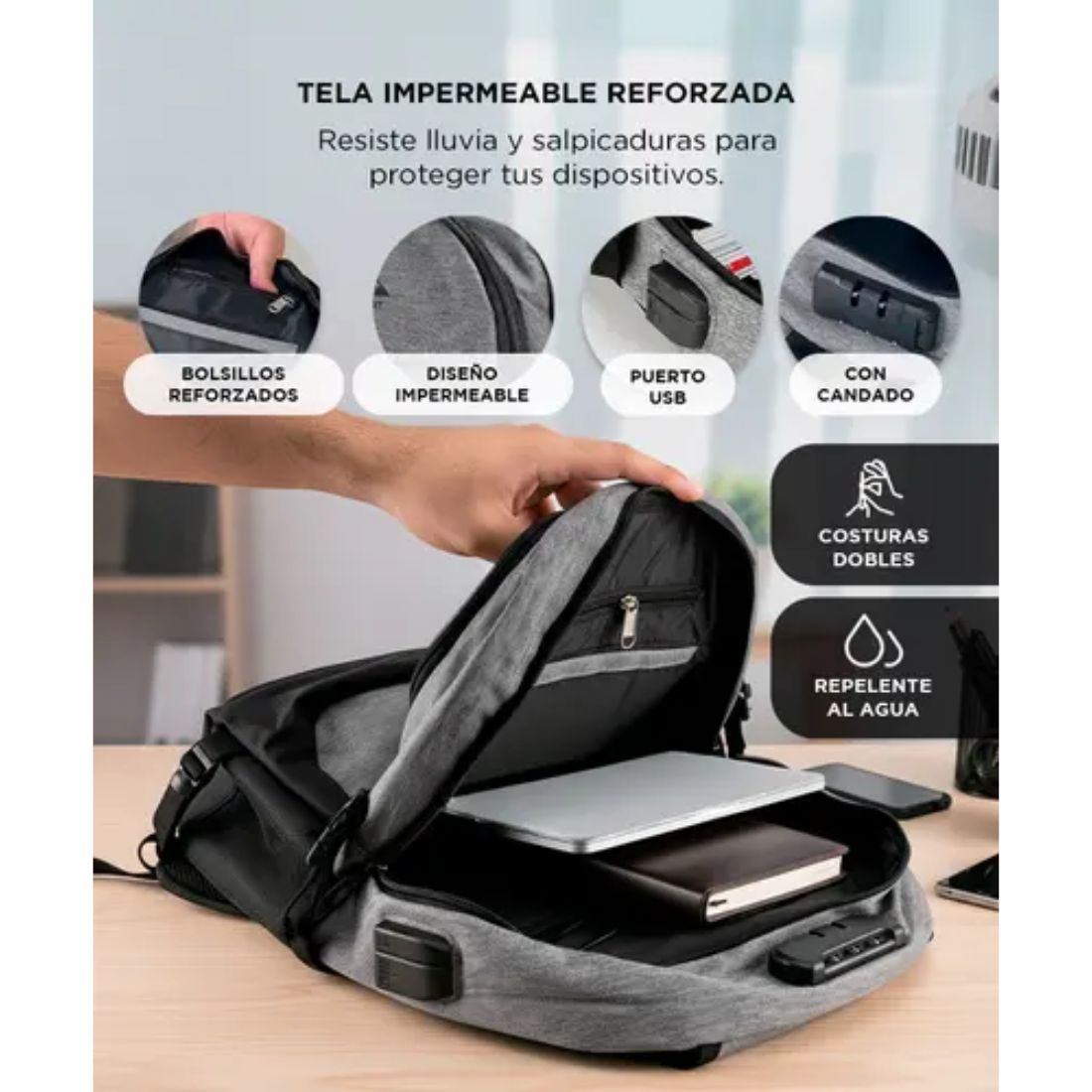 MOCHILA GADNIC URBANA GRIS         
