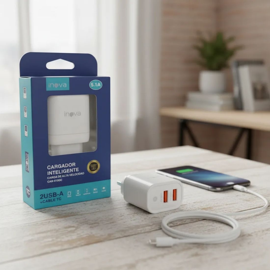 CARGADOR INOVA 1A + 2C 100W