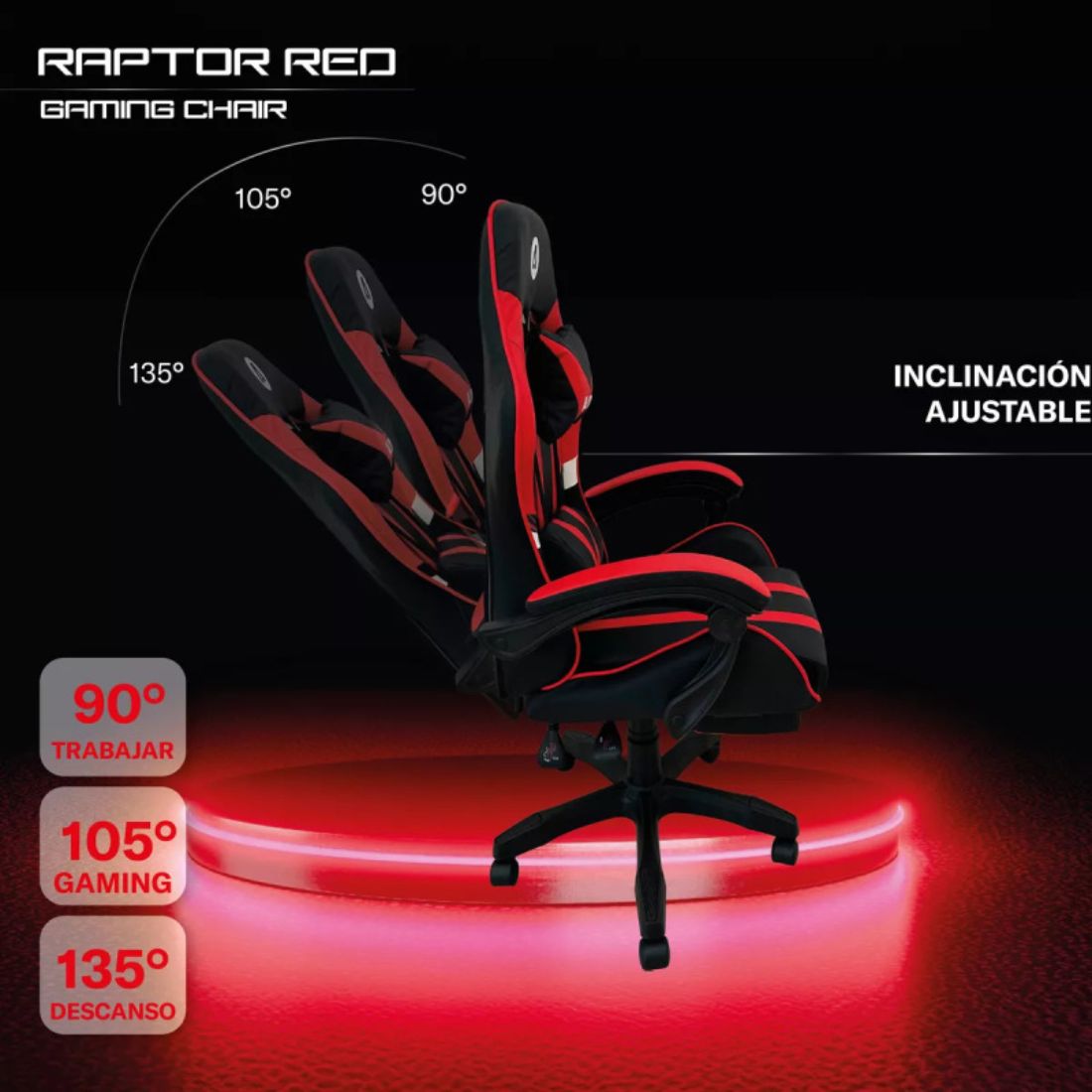 SILLA GAMER ALIVER ROJO/NEGRO GC992