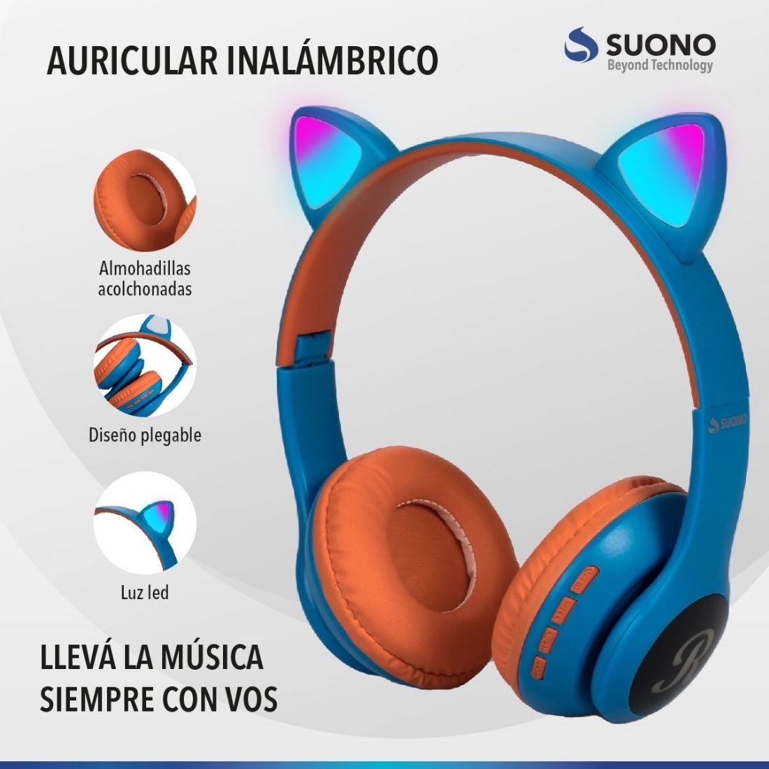 AURICULAR BT OREJITAS GATO SUONO   