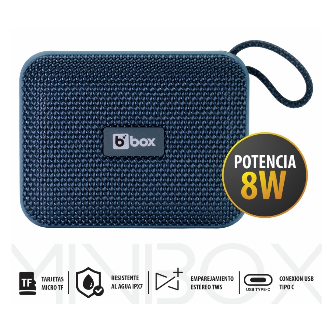 PARLANTE BLUETOOTH MINI BOX AZUL   