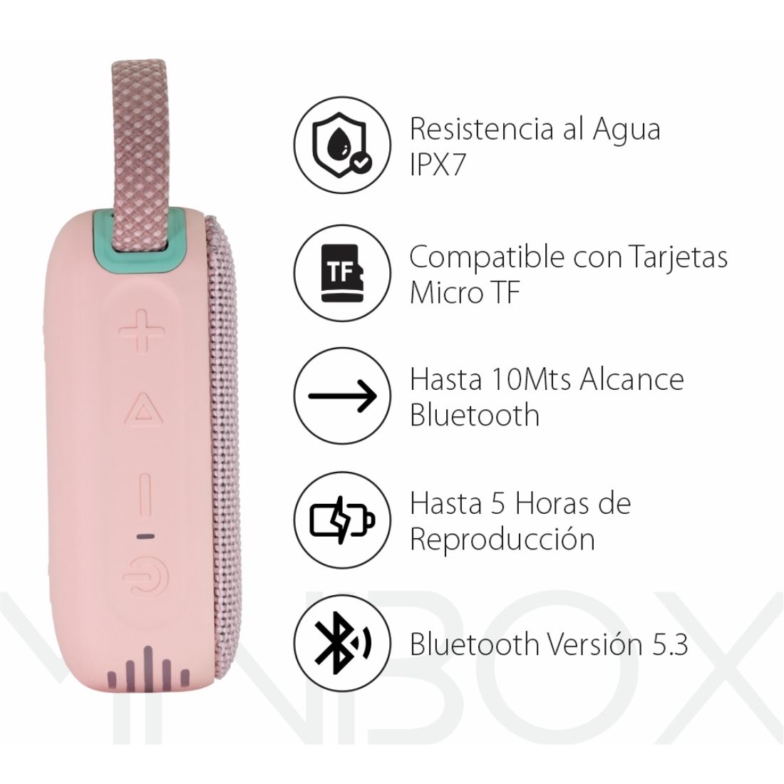 PARLANTE BLUETOOTH MINI BOX ROSA   