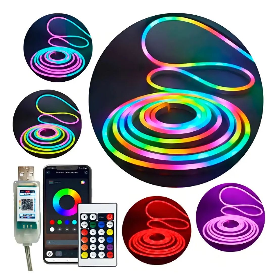 TIRA DE LED NEON FLEXIBLE RGB 5M