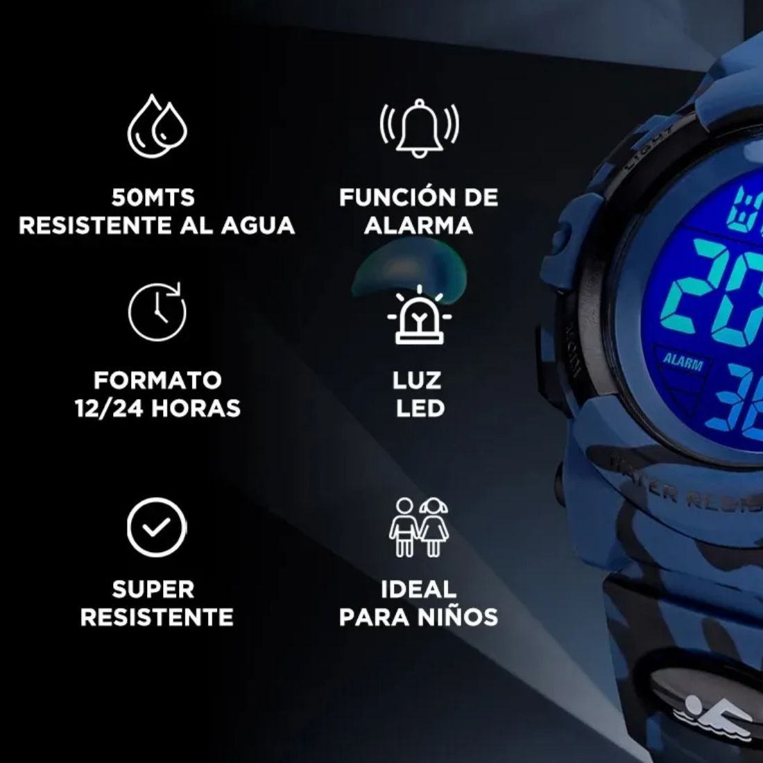 RELOJ DIGITAL PULSERA INFANTIL 23C 